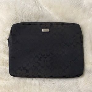 Coach Black Padded Laptop Sleeve / Case / Bag